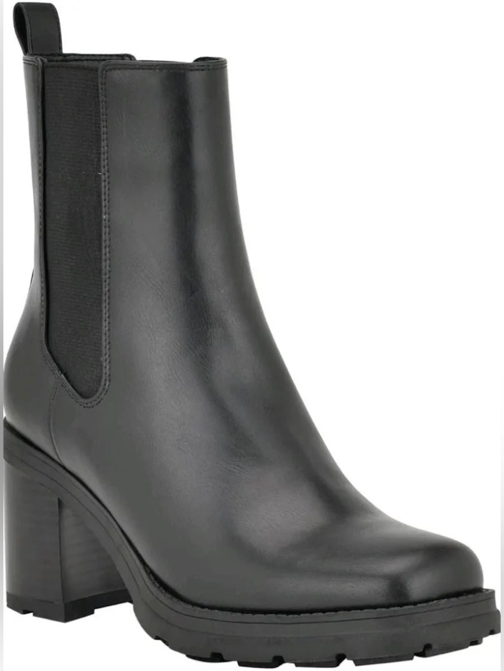 Nine west black leather lug sole ankle boots nib sz 7 m